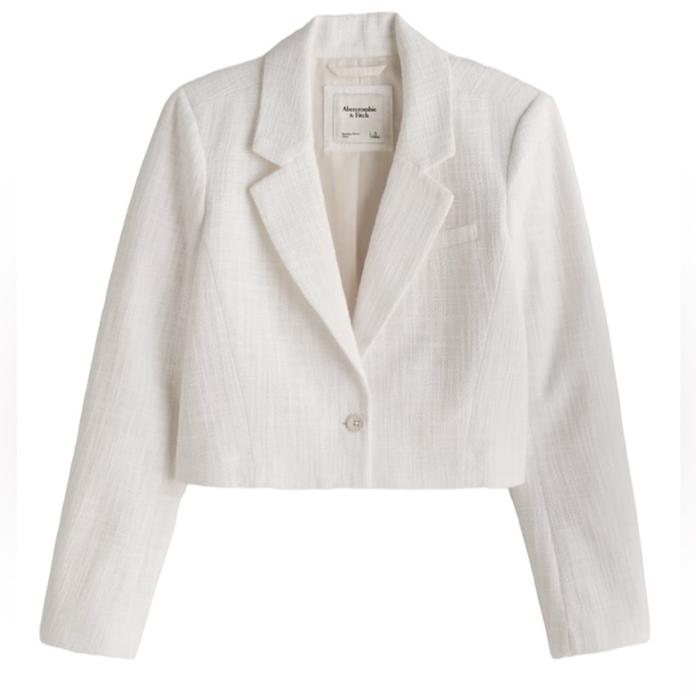 ABERCROMBIE and FITCH Cropped Tweed Blazer, Size MEDIUM‎